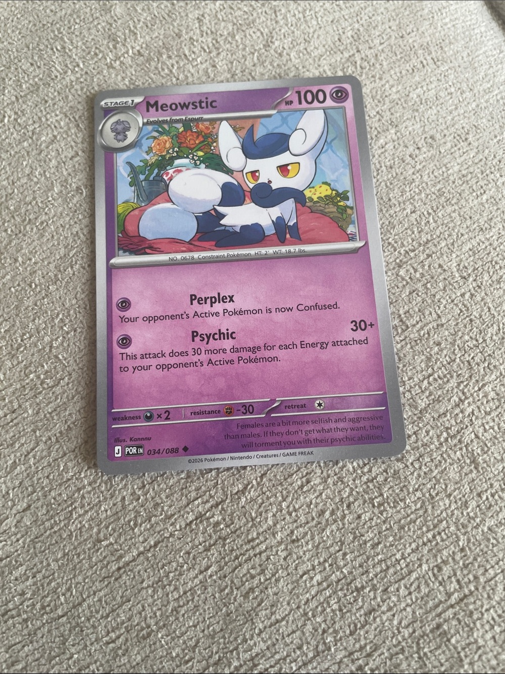 Meowstic Pokemon Trading Card